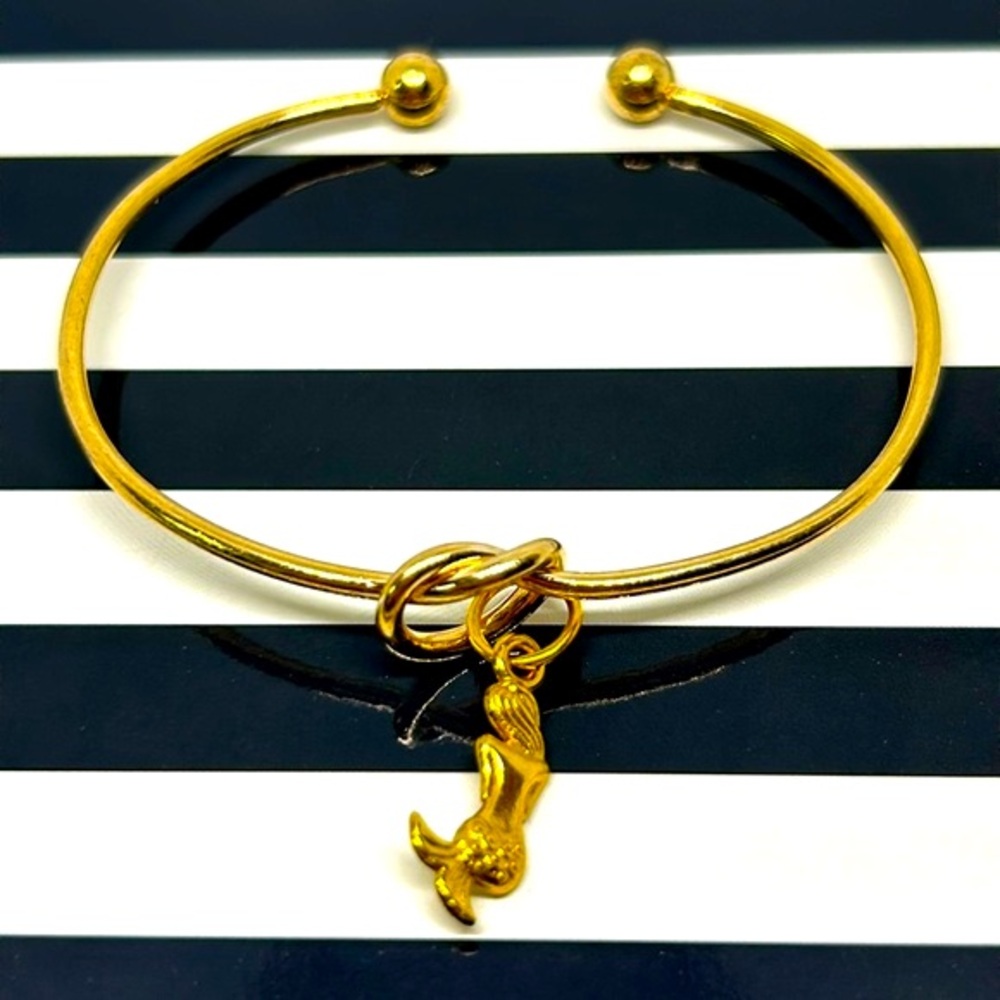 Handmade Mermaid & Love Knot Expandable Bangle Bracelet!